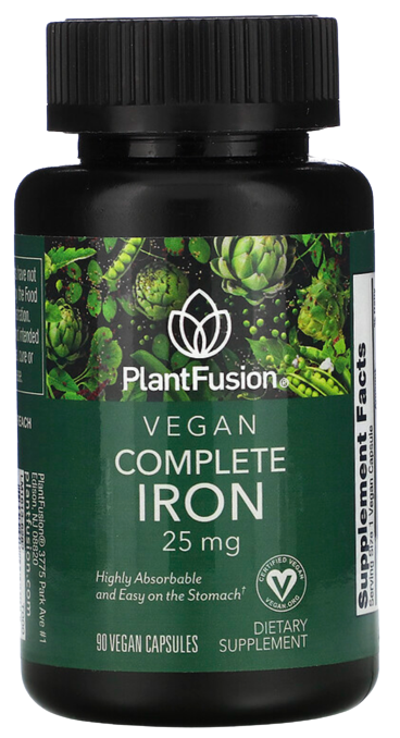 PlantFusion, Vegan Complete Iron, 25 mg, 90 Vegan Capsules