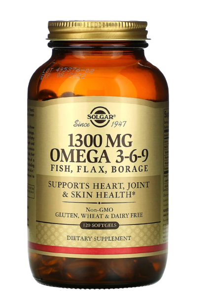 Solgar, Omega 3-6-9, 1,300 mg, 120 Softgels